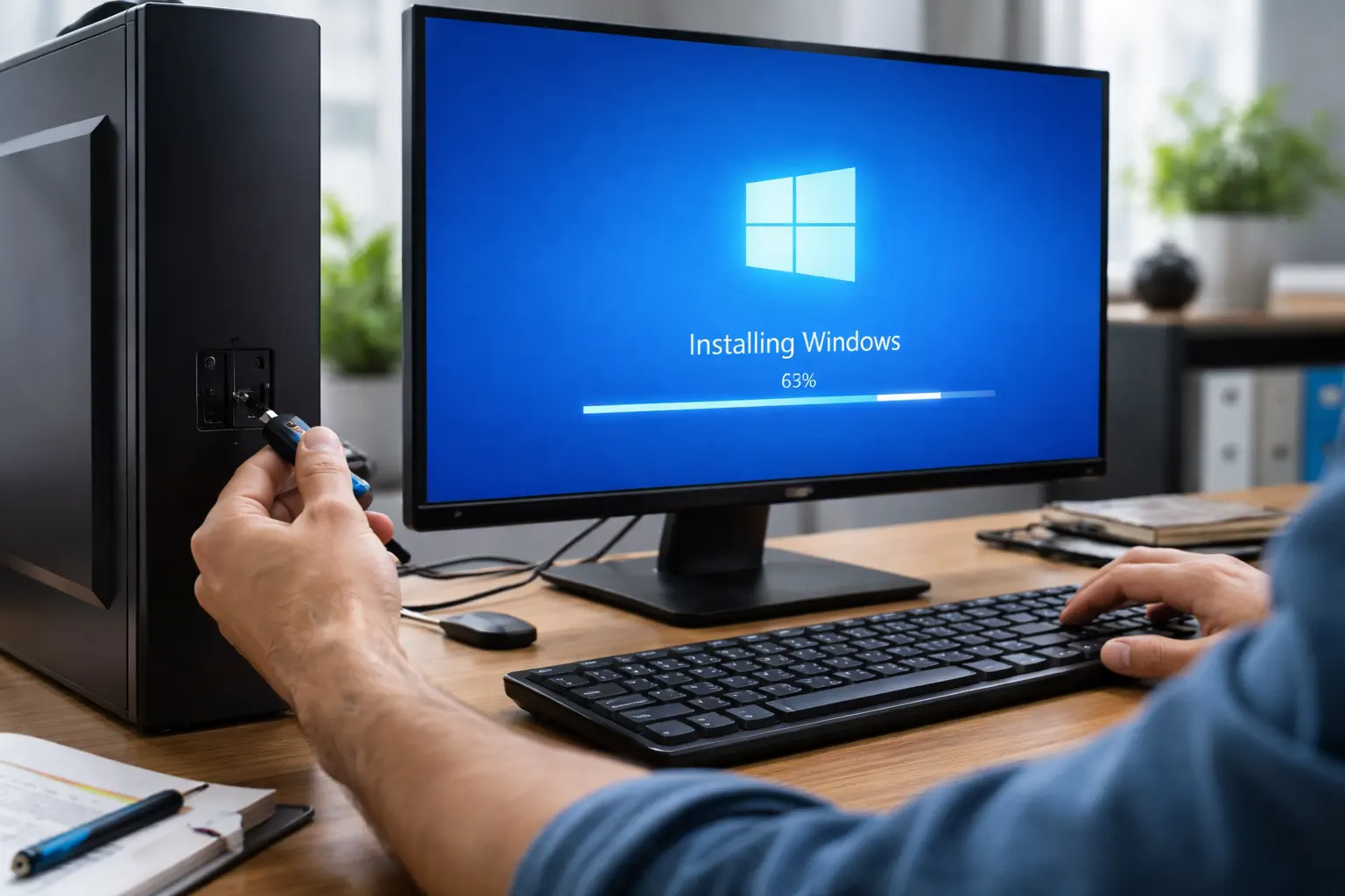 Установка Windows на компьютере с флешки